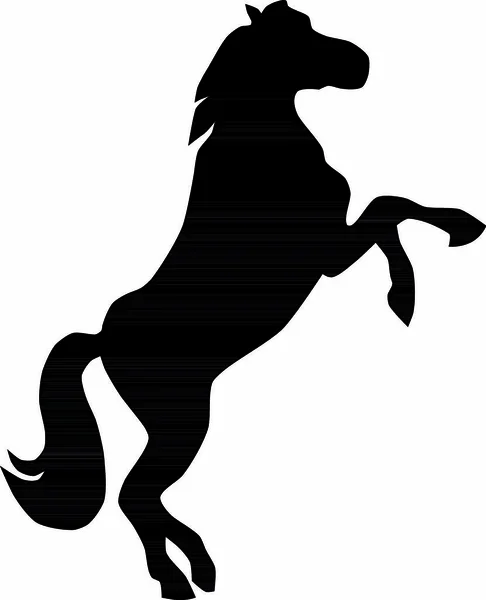 Silueta Černého Koně Bílém Pozadí — Stockový vektor