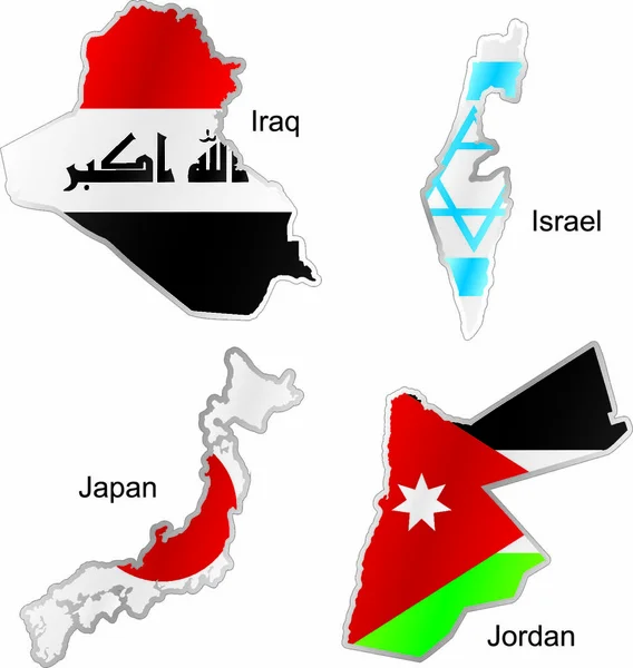中東での紛争 アルカイダとイスラム国の旗 イスラム教または