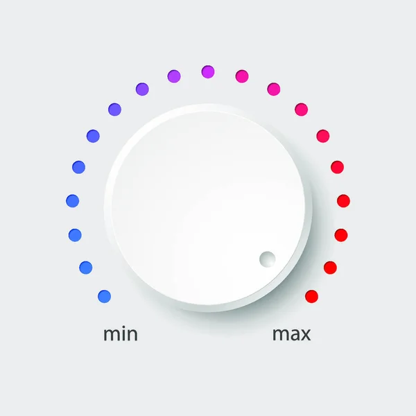 White Plastic Volume Control Colorful Dial — Stock Vector
