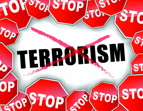 Vektorillustration Des Konzepts Stop Terror Background — Stockvektor