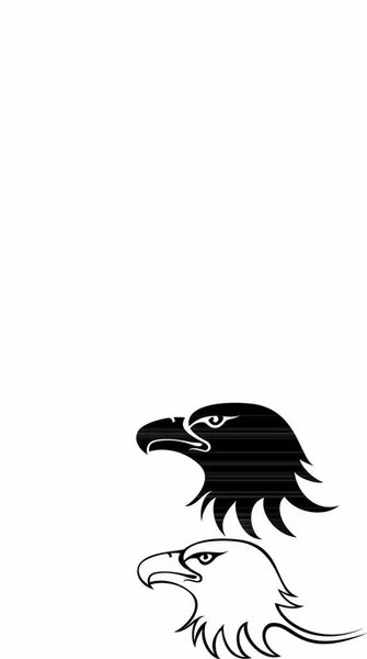 Illustration Silhouette Visage Aigle — Image vectorielle