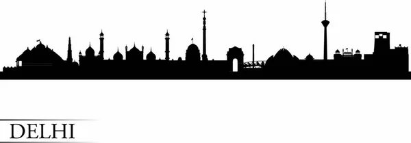 Delhi Stadt Silhouette Hintergrund Vektorillustration — Stockvektor