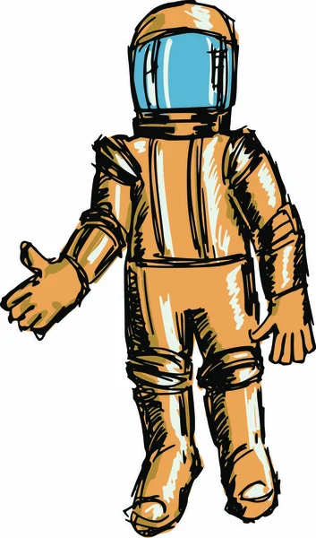 Mão Desenhada Esboço Desenho Animado Ilustração Astronauta — Vetor de Stock