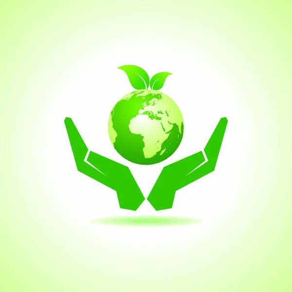 地球を救うか緑の概念ベクトルへ — ストックベクタ