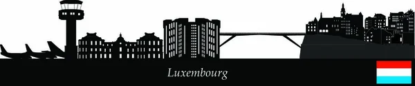 Skyline Luxembourg Ilustración Del Vector Color — Vector de stock