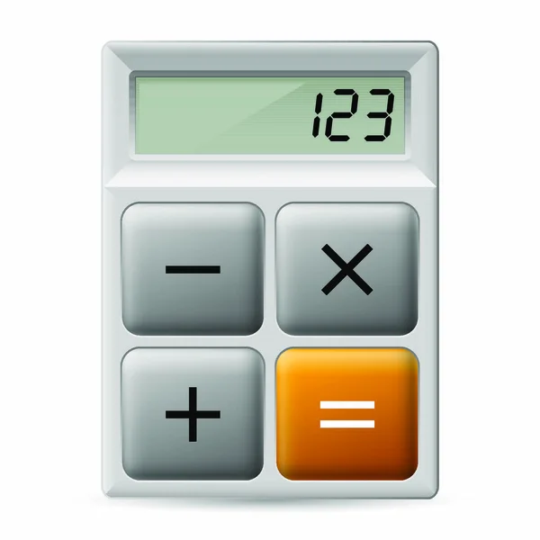 Icono Simple Calculadora Blanca Con Cuatro Botones — Vector de stock