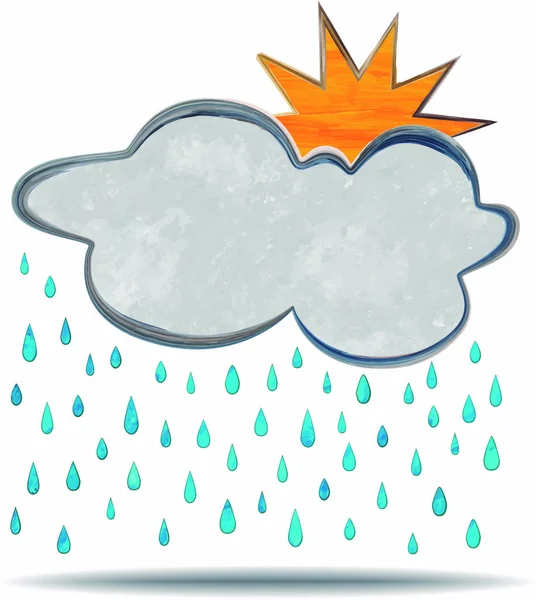 Grunge Ilustrace Mraku Slunce Raingrunge Ilustrace Mraku Hromu Deště — Stockový vektor