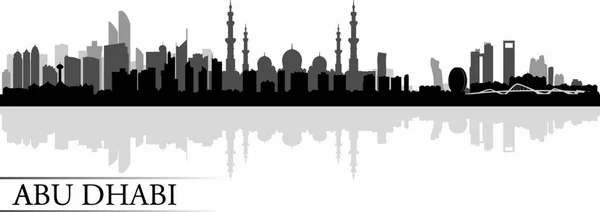 Abu Dhabi Város Városkép Sziluett Háttér Vektor Illusztráció — Stock Vector