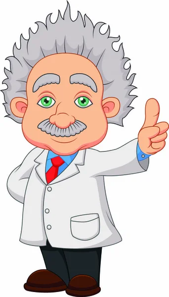 Vector Illustration Cartoon Professor Thinkning — стоковый вектор