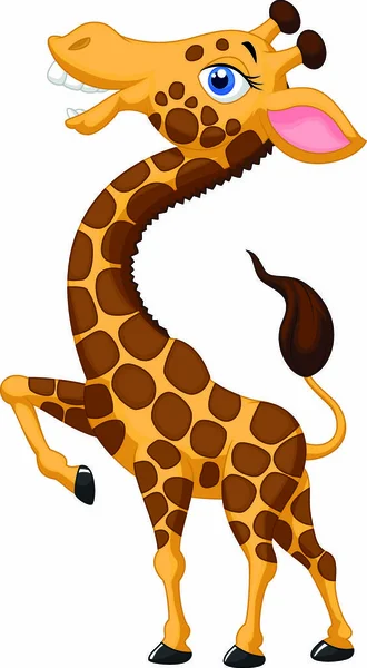 Illustration Vectorielle Illustration Bande Dessinée Girafe Mignon — Image vectorielle