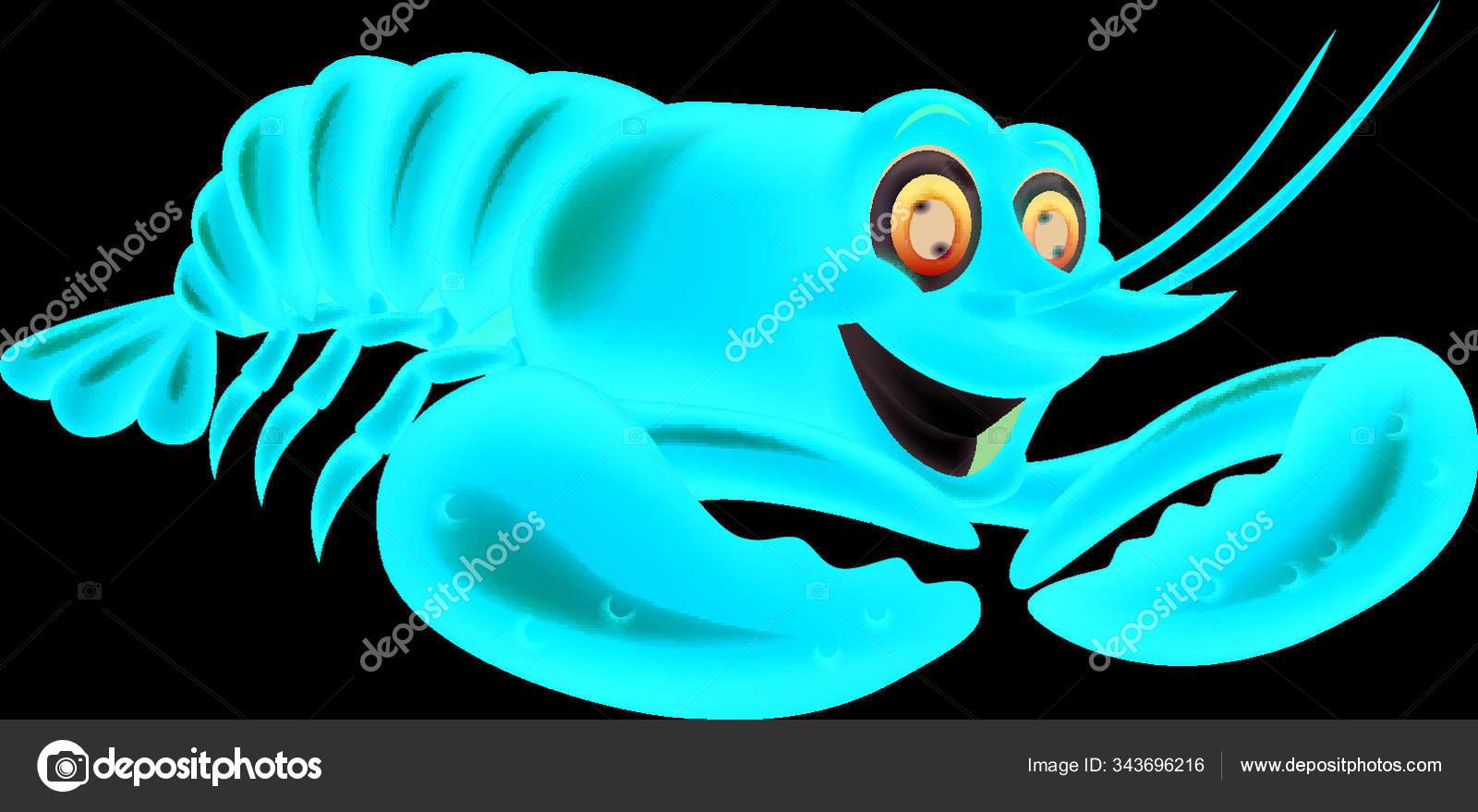 Vector Illustration Cute Lobster Cartoon Stock Vector Image by