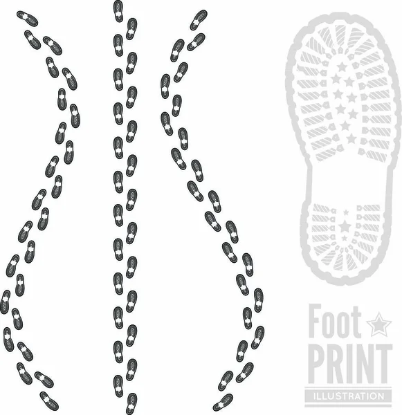 靴プリントベクトルイラスト上の白い背景 — ストックベクタ