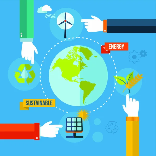 Zielona Ziemia Środowisko Zrównoważony Rozwój Ilustracji Tła Plik Wektorowy Eps10 — Wektor stockowy