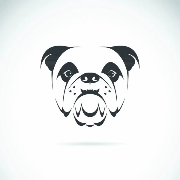 Image Vectorielle Visage Chien Bulldog Sur Fond Blanc — Image vectorielle