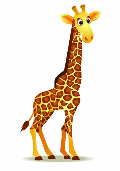 Vector Illustrator Giraffe Cartoon — Stock Vector