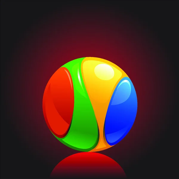 Chromglänzende Kugel Logo Element — Stockvektor