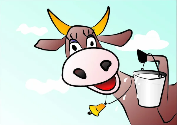 Funny Cow Milk — Stock Vector