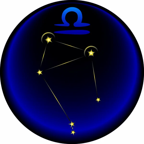 Constelación Libra Más Signo Astrológico Libra — Archivo Imágenes Vectoriales