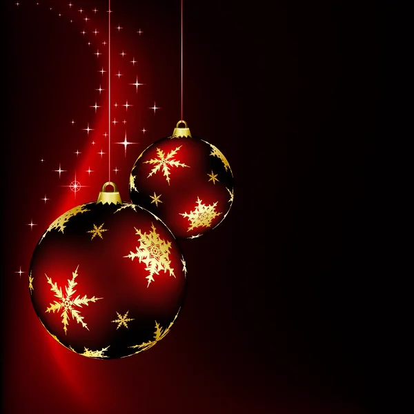 Design Noël Avec Deux Boules Rouges — Image vectorielle