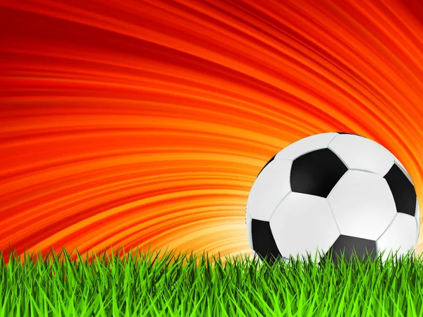 Fußball Oder Fußball Auf Rasen Mit Starburst Backgrond Eps Vektordatei — Stockvektor