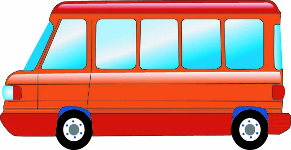 Eine Farbige Cartoon Illustration Eines Minibusses — Stockvektor