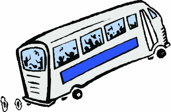 Bus Auf Weißem Hintergrund Vektor Illustration — Stockvektor