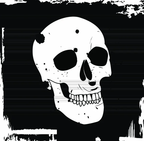 Cranio Vettoriale Grunge Illustrazione Vettoriale — Vettoriale Stock