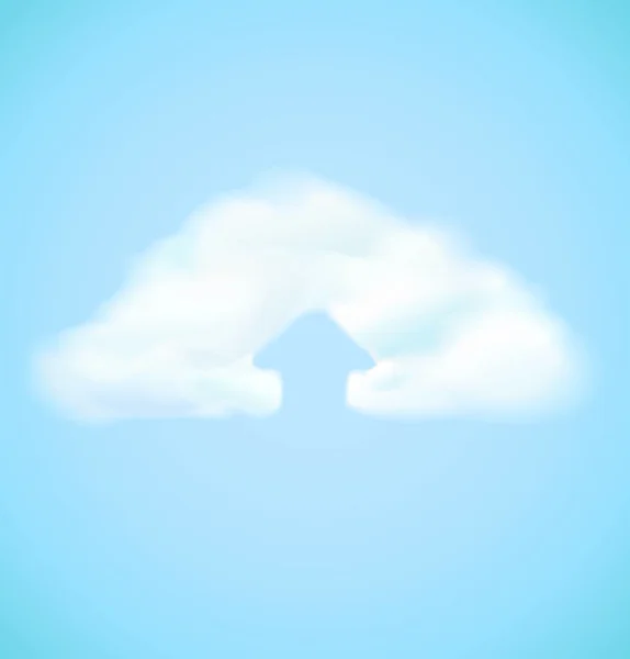 Cloud Computing Symbol Mit Pfeil Upload Vektorillustration — Stockvektor