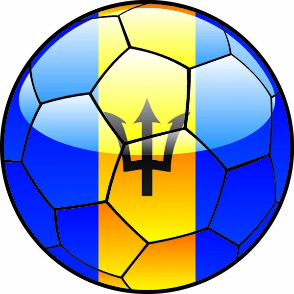 Векторна Ілюстрація Прапора Барбадосу Футбольному Ячі — стоковий вектор