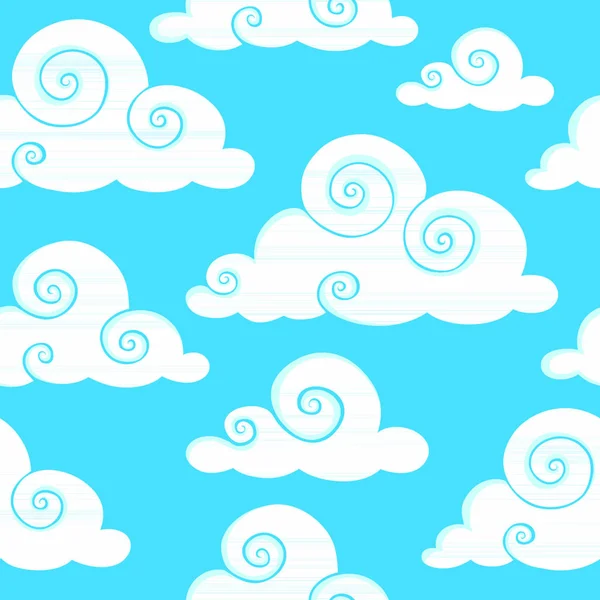 Nahtloser Hintergrund Mit Wolken Vektorillustration — Stockvektor