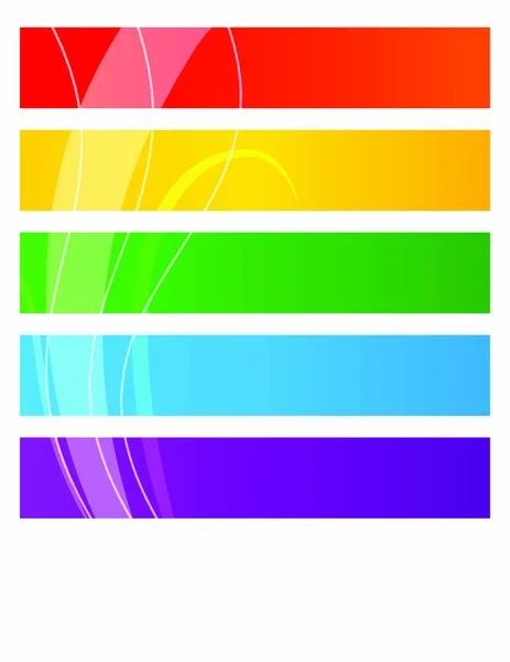 異なるカラーベクトルバナーのセット — ストックベクタ