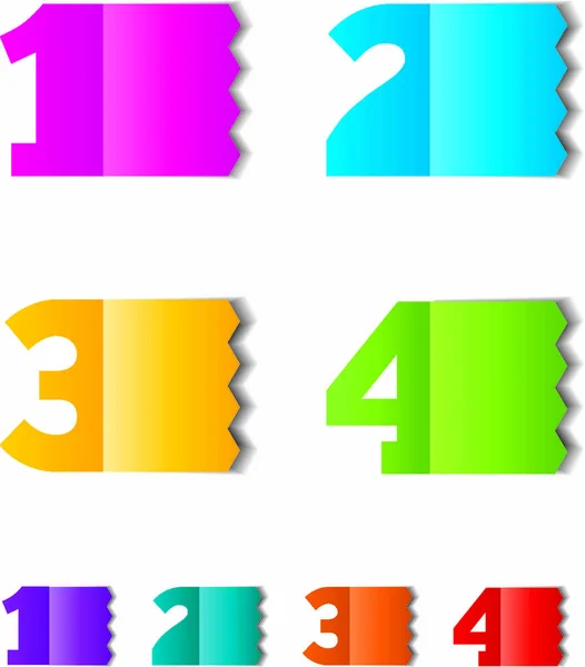 Color Paper Tag Label Numbers — Stock Vector