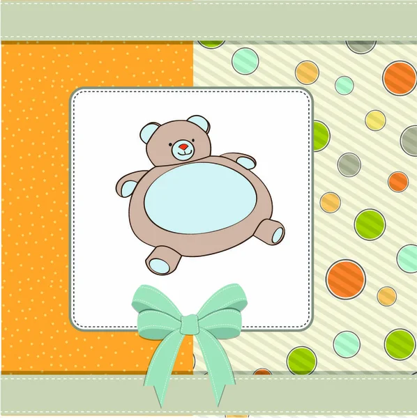 Baby Duschkarte Mit Teddy — Stockvektor