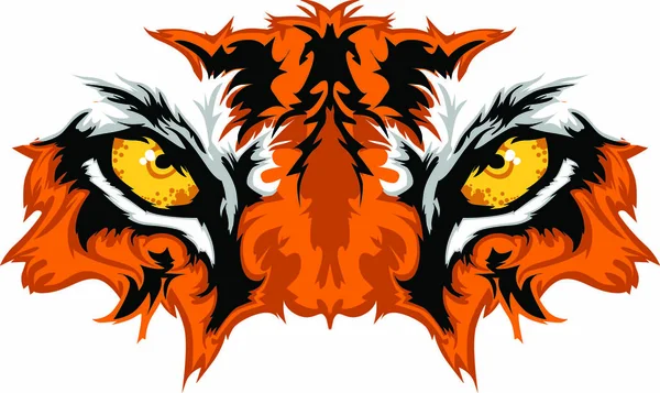 Graphic Team Mascot Image Tiger Eyes — Stock Vector