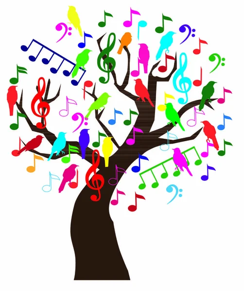 Дерево Музичними Нотами — стоковий вектор