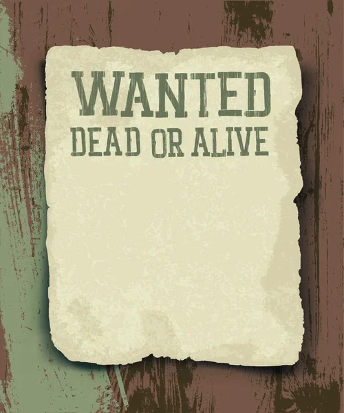 Розшукувався Мертвий Або Живий Вінтажний Плакат — стоковий вектор