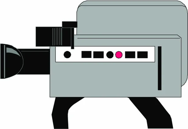 Oude Videocamera Kleur Vector Illustratie — Stockvector