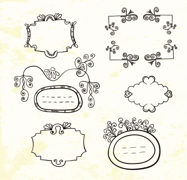 Marcos Garabatos Ilustración Vectorial — Archivo Imágenes Vectoriales