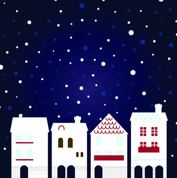 Милый Рождественский Городок Стилизованная Иллюстрация Вектор — стоковый вектор