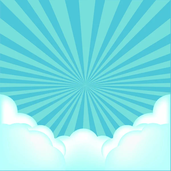 Burst Achtergrond Met Wolken Met Gradiënt Gaas Vectorillustratie — Stockvector