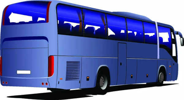 Blauer Touristenbus Trainer Vektor Illustration Für Designer — Stockvektor