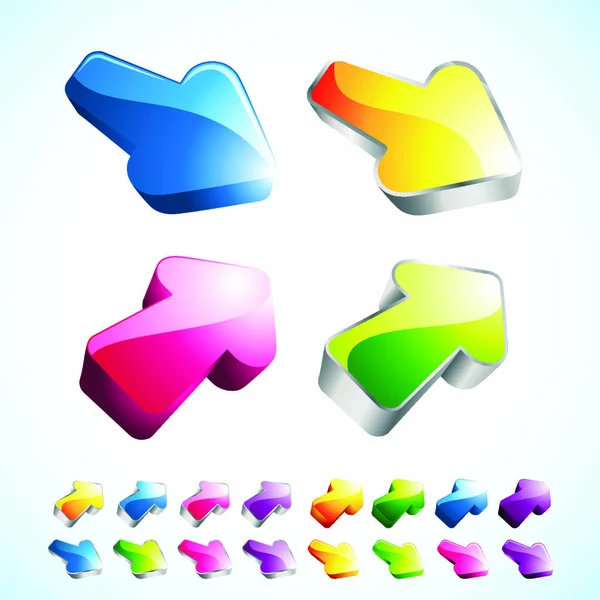 Ensemble Icônes Flèches Colorées — Image vectorielle