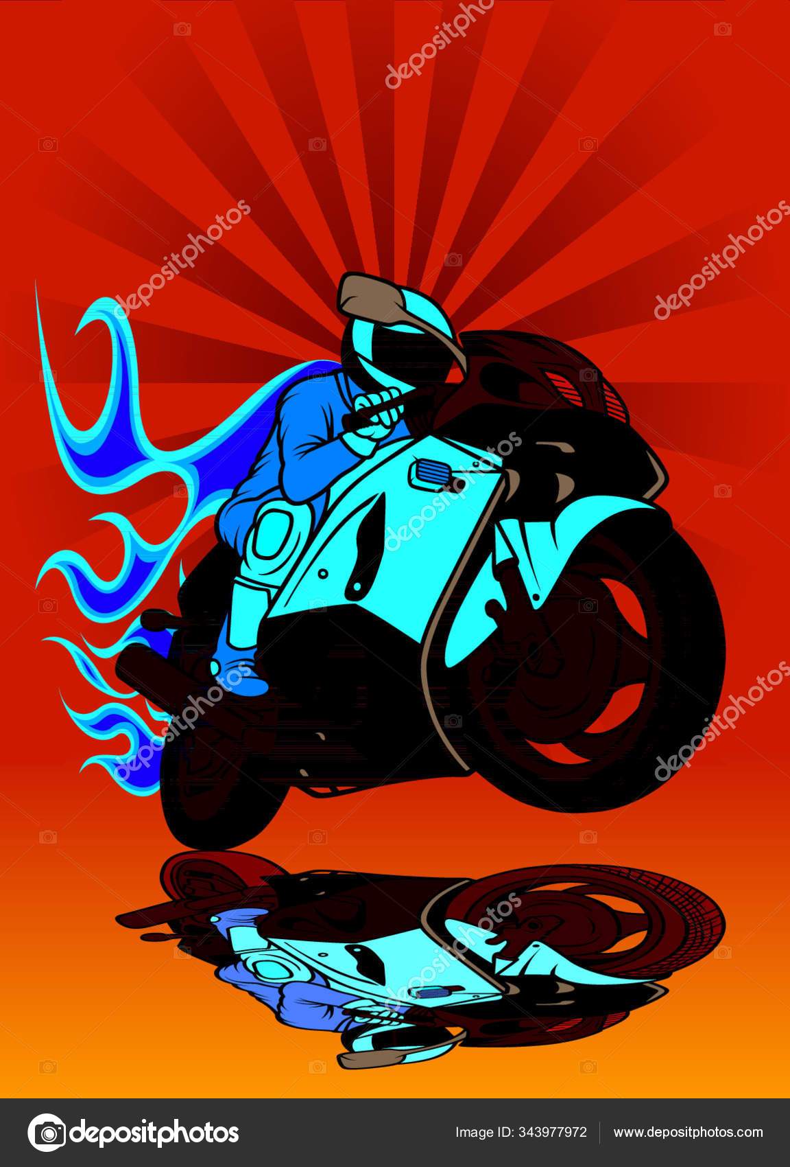 Moto esporte de corrida azul em vetor