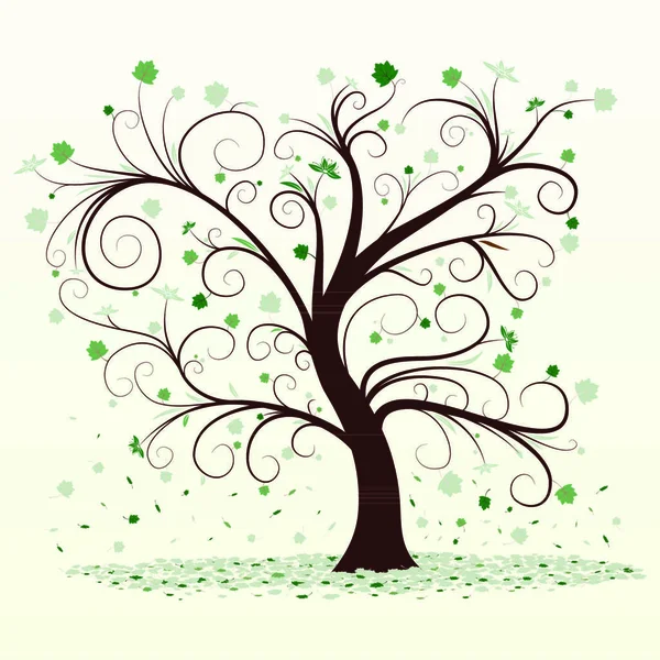 Vektor Abstrakt Baum Zeichen Grafische Illustration — Stockvektor