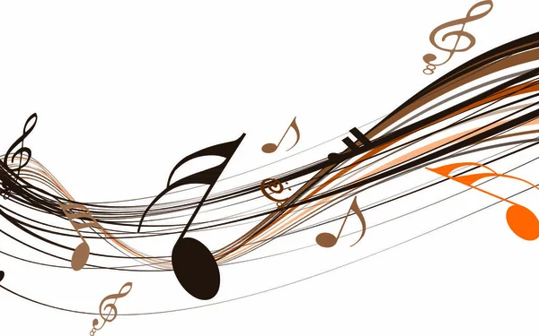 Εικονογράφηση Διάνυσμα Ενός Αφηρημένου Φόντου Πολύχρωμες Νότες Μουσικής — Διανυσματικό Αρχείο
