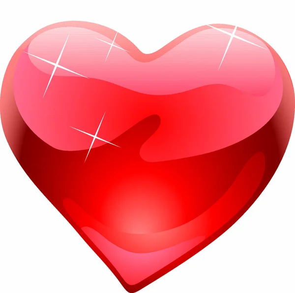 Röd Hjärta Tecken Grafisk Illustration — Stock vektor
