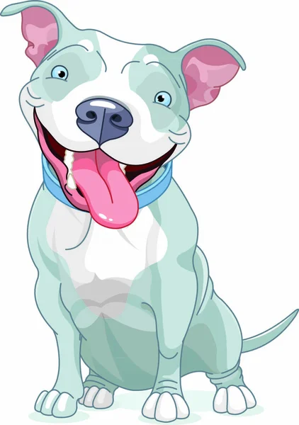 Illustration Cute Pit Bull Dog — Stock Vector