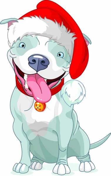 Ilustração Natal Poço Bull Dog — Vetor de Stock