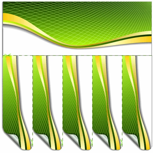 緑と白のテキストコンテナ付きのラベルセット — ストックベクタ