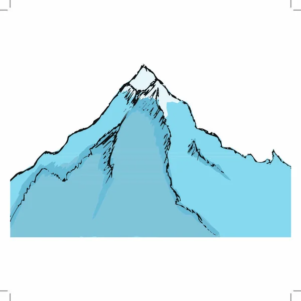 Dibujado Mano Dibujos Animados Dibujo Ilustración Montaña — Vector de stock